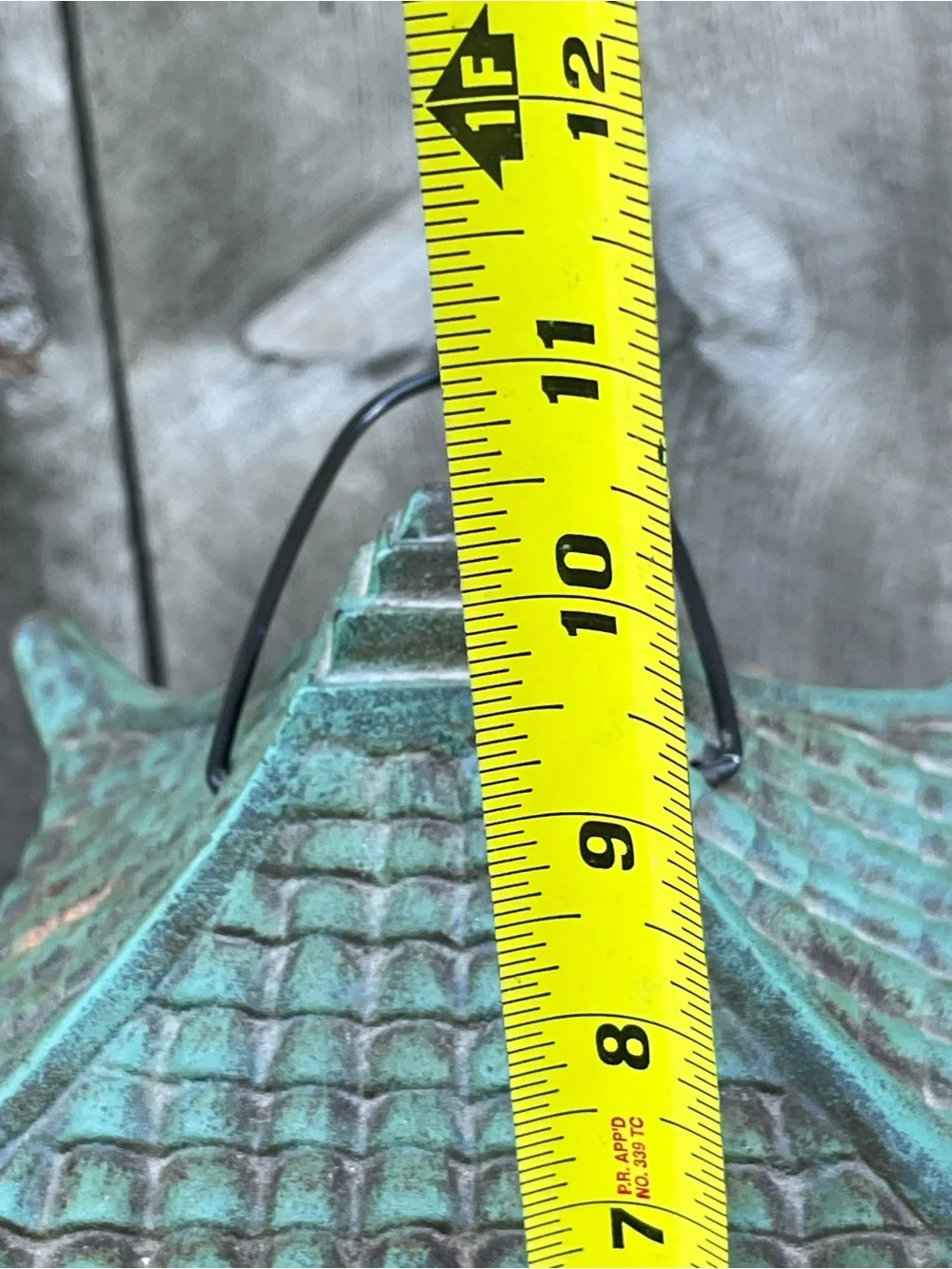 Decorative Green Patina Cast Iron Pagoda Lantern - Home Accents